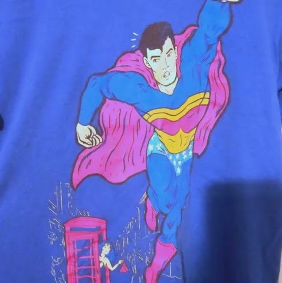 Superman Wonder Woman Graphic T Shirt Youth M Retro Y2K Comiccore Superhero - Picture 2 of 6
